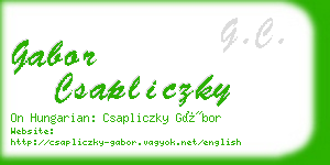 gabor csapliczky business card